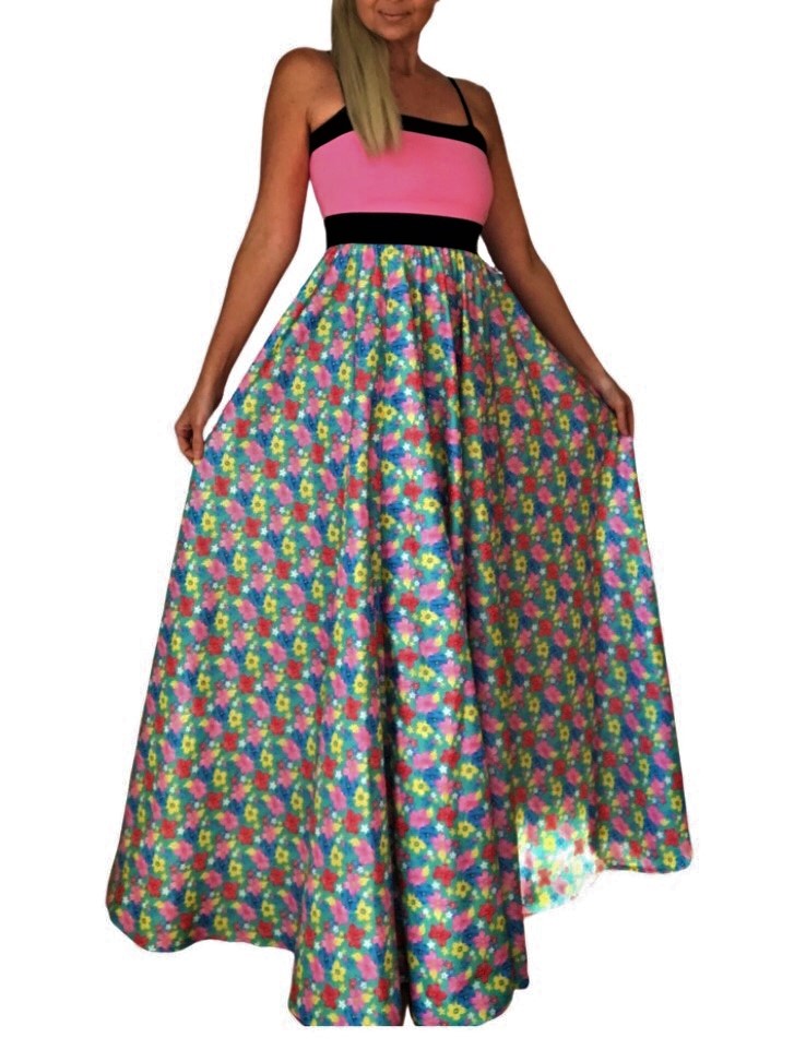 Dlouhé letní šaty BOROS DR-L-FLW02